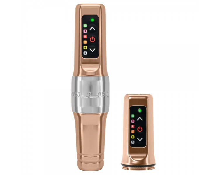 Flux Mini Wireless PMU Machine + PowerBolt Aggiuntivo - Champagne - Dermografo Spektra fk irons Flux Mini Wireless PMU Machine + PowerBolt Aggiuntivo - Champagne - Dermografo Spektra fk irons