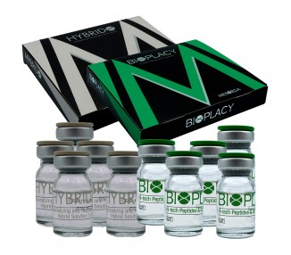 Kit per Trattamento Rigenerante, Liftante MESORGA - 2 box da 5 fiale da 5ml - Hybrido + Bioplacy mesorga