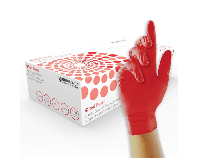 Guanti Unigloves RED PEARL in Nitrile - 100pz. unigloves Guanti Unigloves RED PEARL in Nitrile - 100pz. unigloves
