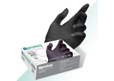 Guanti in Nitrile Neri Certificati CE - Senza Polvere - Bproteq - 100pz. bproteq