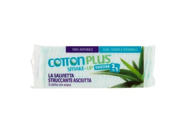 Salviette Struccanti DELICATE all'Aloe- Si Attiva con Acqua - MINI Size - 60pz. cotton plus