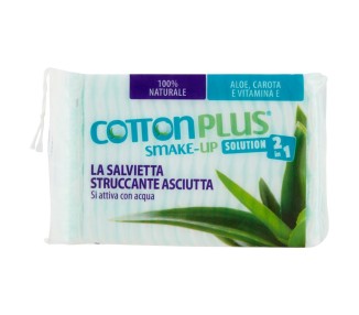 Salviette Struccanti DELICATE all'Aloe- Si Attiva con Acqua - MAXI Size - 40pz. cotton plus