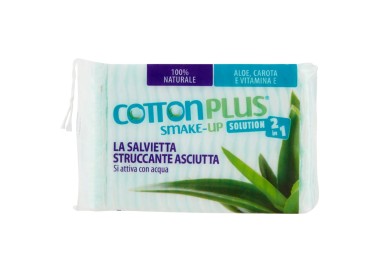 Salviette Struccanti DELICATE all'Aloe- Si Attiva con Acqua - MAXI Size - 40pz. cotton plus