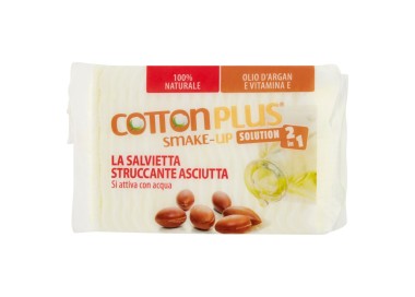 Salviette Struccanti DELICATE all'Argan- Si Attiva con Acqua - MAXI Size - 40pz. cotton plus