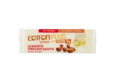 Salviette Struccanti DELICATE all'Argan- Si Attiva con Acqua - MINI Size - 60pz. cotton plus