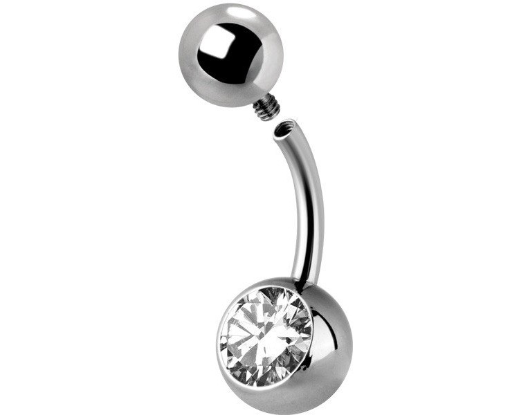 Titanium Jewelled Internal Banana Titanium Jewelled Internal Banana
