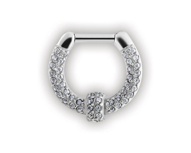 SS 316 SEPTUM CLICKERS SWAROVSKI PAVE SETTING SS 316 SEPTUM CLICKERS SWAROVSKI PAVE SETTING