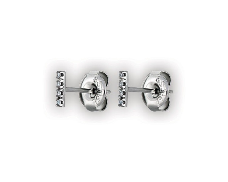 SS 316 SHORT BAR STUDS W/ MICROPAVE SETTING (PAIR) WH SS 316 SHORT BAR STUDS W/ MICROPAVE SETTING (PAIR) WH