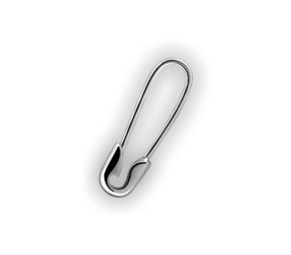 SS 316 MINI SAFETY PIN EAR RINGS (PAIR) 0,8mm
