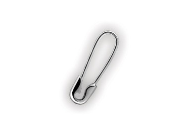 SS 316 MINI SAFETY PIN EAR RINGS (PAIR) 0,8mm