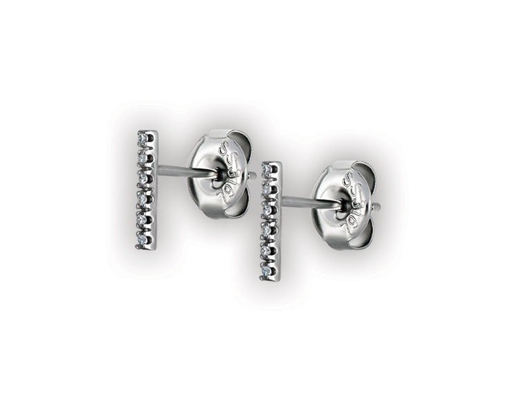 SS 316 LONG BAR STUDS W/ MICROPAVE SETTING (PAIR) WH SS 316 LONG BAR STUDS W/ MICROPAVE SETTING (PAIR) WH