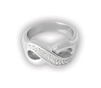 STEEL CRYSTAL INFINITY RING