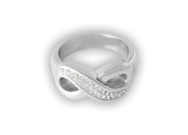 STEEL CRYSTAL INFINITY RING