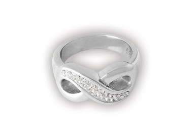 Steel Crystal Infinity Ring