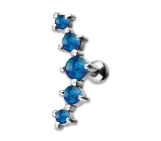 JEWELLED 5 HELIX BARBELL 2/2.5/3/2.5/2
