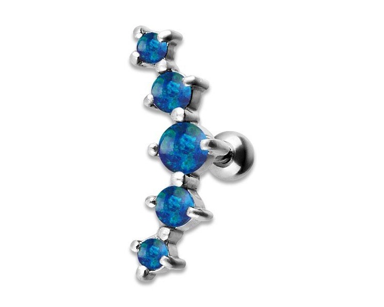 JEWELLED 5 HELIX BARBELL 2/2.5/3/2.5/2 JEWELLED 5 HELIX BARBELL 2/2.5/3/2.5/2