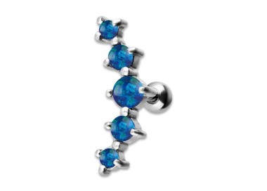 JEWELLED 5 HELIX BARBELL 2/2.5/3/2.5/2