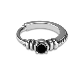 SS 316 HINGED RING W/ZIRCONIA mod.18
