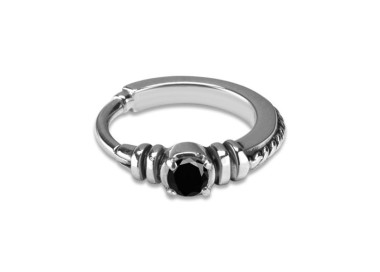 SS 316 HINGED RING W/ZIRCONIA mod.18