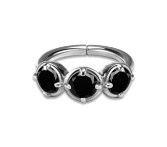 SS 316 HINGED RING W/ZIRCONIA mod.17