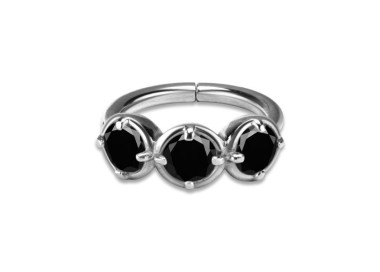 SS 316 HINGED RING W/ZIRCONIA mod.17