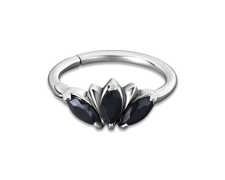 SS 316 HINGED RING W/ZIRCONIA mod.13 SS 316 HINGED RING W/ZIRCONIA mod.13