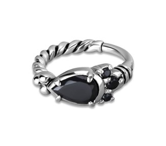 SS 316 HINGED RING W/ZIRCONIA mod.12