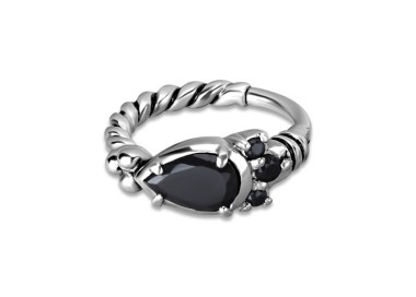 SS 316 HINGED RING W/ZIRCONIA mod.12