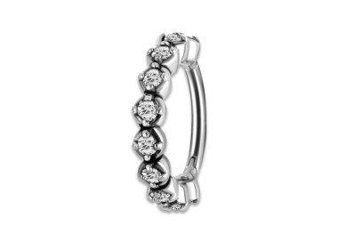 SS 316 HINGED RING W/ZIRCONIA mod.10