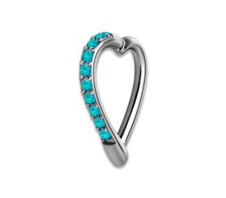 SS 316 HINGED JEWELLED HEART RING