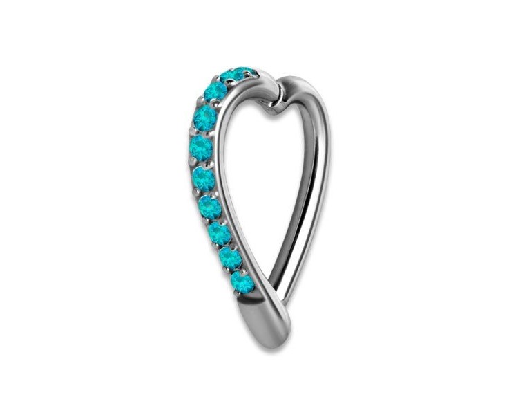SS 316 HINGED JEWELLED HEART RING SS 316 HINGED JEWELLED HEART RING
