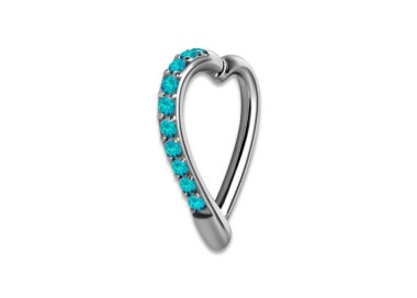 SS 316 HINGED JEWELLED HEART RING