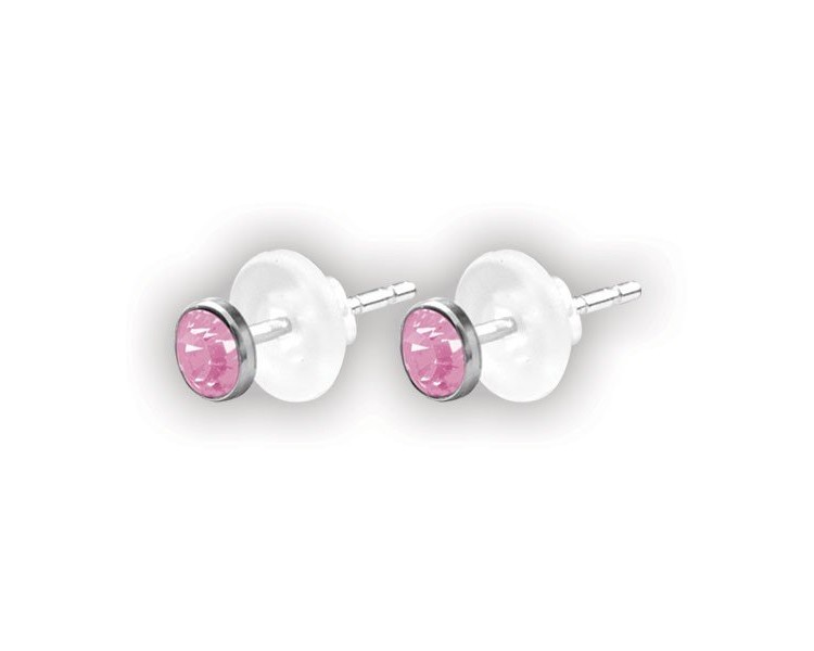 SS 316 FLAT JEWELLED DISC EAR STUDS (PAIR) 3mm SS 316 FLAT JEWELLED DISC EAR STUDS (PAIR) 3mm