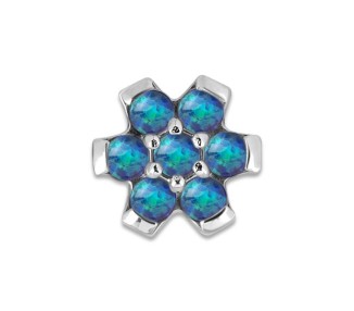 SS 316 int SYNTHETIC OPAL FLOWER ATTACHMENT 1,6x7mm
