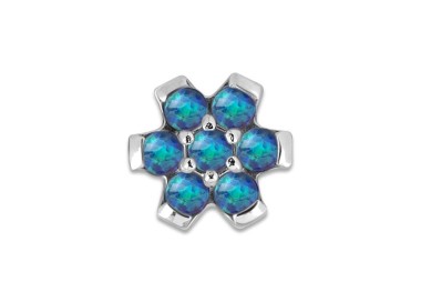 SS 316 int SYNTHETIC OPAL FLOWER ATTACHMENT 1,6x7mm