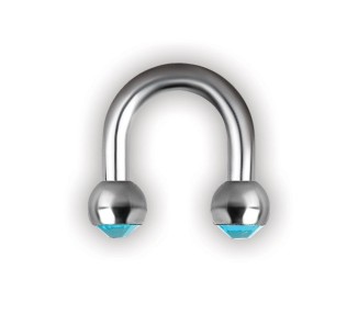 SS 316 DOUBLE JEWELLED MICRO U BARBELLS 1,2x4mm sfere 2,5mm