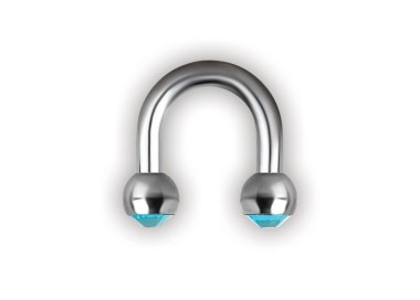 SS 316 DOUBLE JEWELLED MICRO U BARBELLS 1,2x4mm sfere 2,5mm