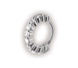 SS 316 HINGED RING W/ CRYSTAL