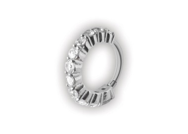 SS 316 HINGED RING W/ CRYSTAL