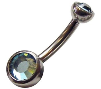 6mm DOUBLE JEWEL NAVEL BARBELLS