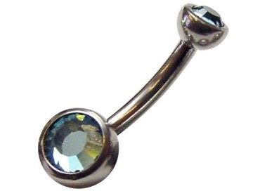 6mm DOUBLE JEWEL NAVEL BARBELLS