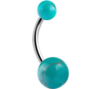 8mm DOUBLE TURQUOISE BANANAS