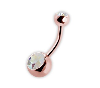RG 316 8mm DOUBLE JEWEL NAVEL BARBELLS