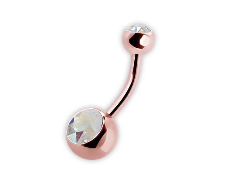 RG 316 8mm DOUBLE JEWEL NAVEL BARBELLS RG 316 8mm DOUBLE JEWEL NAVEL BARBELLS