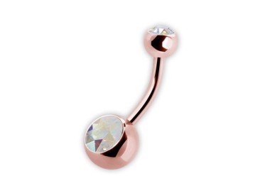 RG 316 8mm DOUBLE JEWEL NAVEL BARBELLS