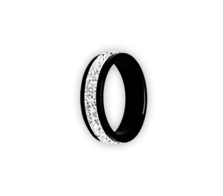 BK 316 DOUBLE JEWELLED CRYSTAL RING