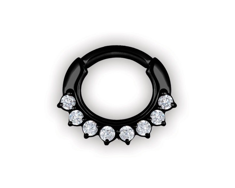 BK 316 JEWELLED CURVED BAR SEPTUM CLICKERS mod. 13 BK 316 JEWELLED CURVED BAR SEPTUM CLICKERS mod. 13