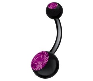 BK 316 8mm DOUBLE JEWEL NAVEL BARBELLS