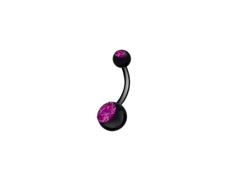 BK 316 8mm DOUBLE JEWEL NAVEL BARBELLS BK 316 8mm DOUBLE JEWEL NAVEL BARBELLS