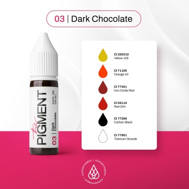 03 DARK CHOCOLATE - The Pigment - 15ml - Pigmento PMU REACH 2